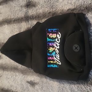 Justice Dog Hoodie - worn once - size small - black - GUC